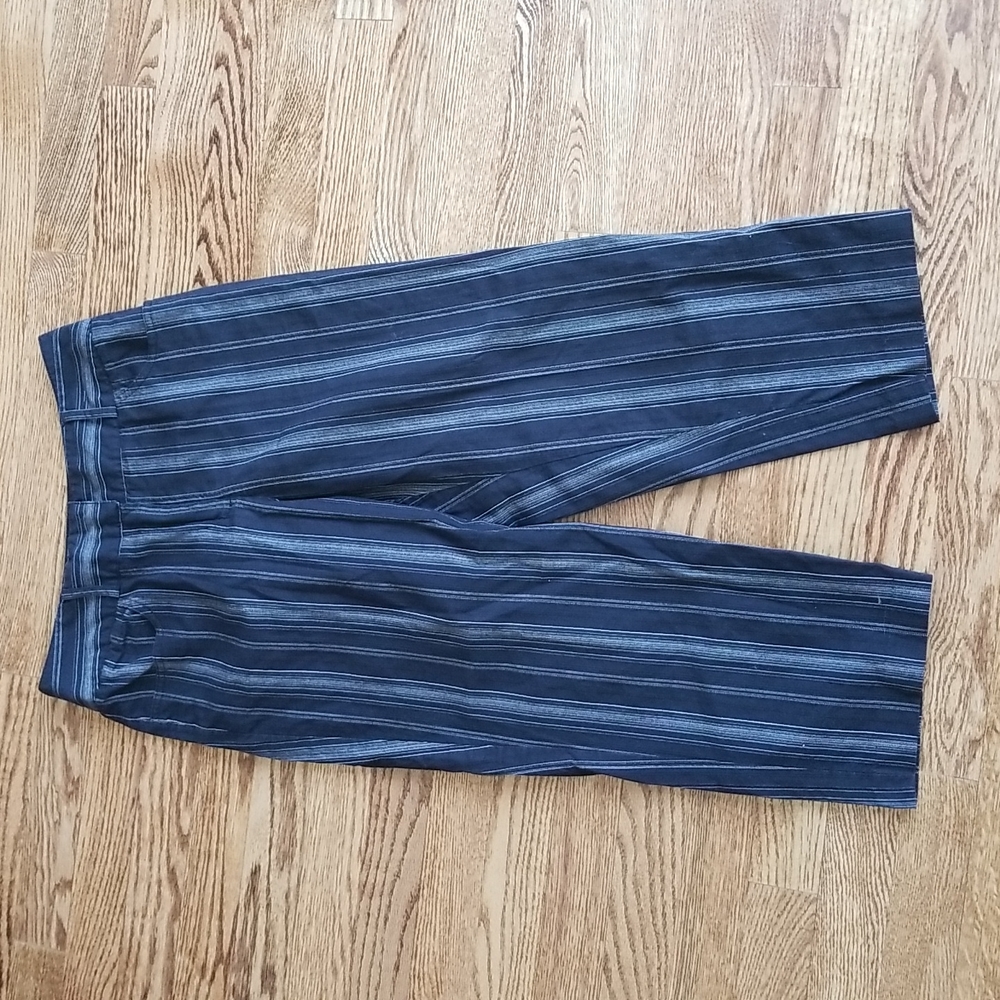 (4) Denver Hayes Classic Fit Pinstripe Loose Leg Capri Trouser Pant 22L